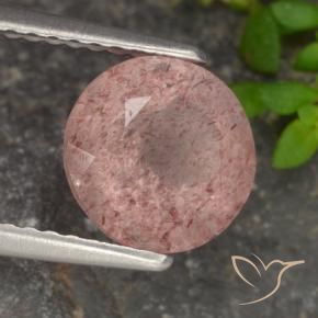 Quartz fraise Rose terreux naturelle Tour, 1.80 ct, Translucide