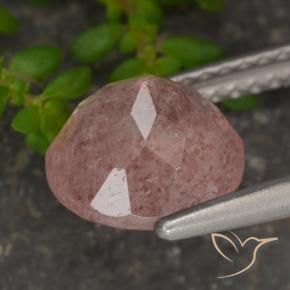 Quartz Fraise Rose moyen naturelle Tour, 2.00 ct, Translucide