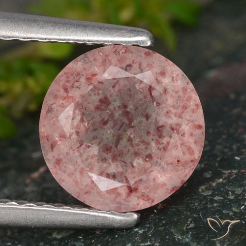 1.79ct Naturel Rose Quartz fraise, Tour, Translucide