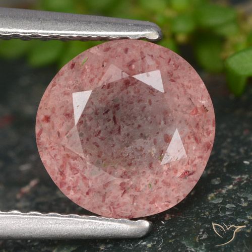 1.89ct Naturel Rose Quartz fraise, Tour, Translucide