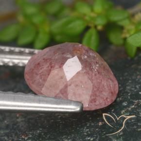 Quartz fraise rose moyen-foncé naturelle coupe roude, 1,65 ct, translucide
