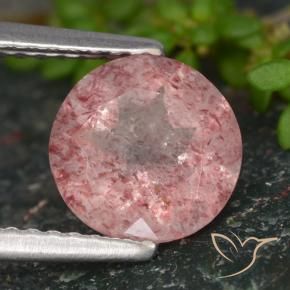 Quartz fraise Ton rose naturelle Tour, 1.66 ct, Translucide