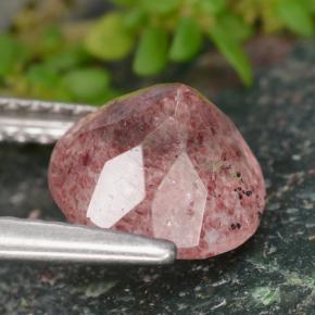 Quartz fraise rose naturelle coupe roude, 1,97 ct, translucide