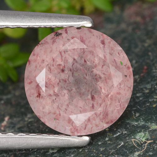 1.98ct Naturel Rose corail Quartz fraise, Tour, Translucide
