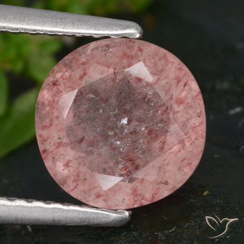 2.00ct Naturel Rose moyen Quartz fraise, Tour, Translucide