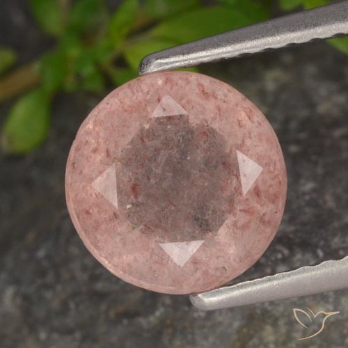 1.72ct Naturel Rose moyen Quartz fraise, Tour, Translucide