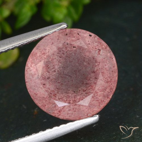 4.84ct Naturel Rose foncé Quartz fraise, Tour, Translucide