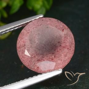 Quartz fraise Rose foncé naturelle Tour, 4.84 ct, Translucide
