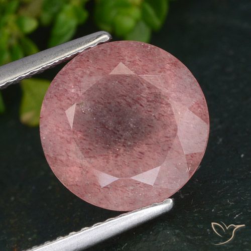 Quartz Fraise Rose naturelle Tour, 4.31 ct, Translucide