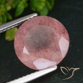 Quartz Fraise Rose naturelle Tour, 4.31 ct, Translucide
