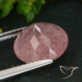 Quartz Fraise Rose naturelle Tour, 4.31 ct, Translucide