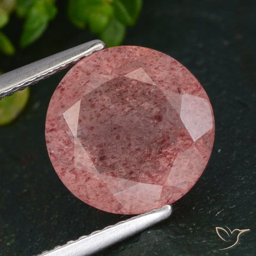 4.29ct Naturel Rose foncé Quartz Fraise, Tour, Translucide