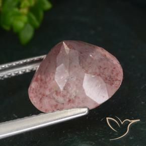 Quartz fraise Rose naturelle Tour, 4.14 ct, Translucide