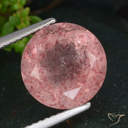 Quartz Fraise Rose naturelle Tour, 5.02 ct, Translucide