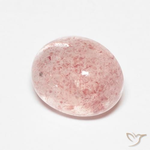 Quartz fraise Rose clair naturelle ovale, 3.40 ct, Translucide