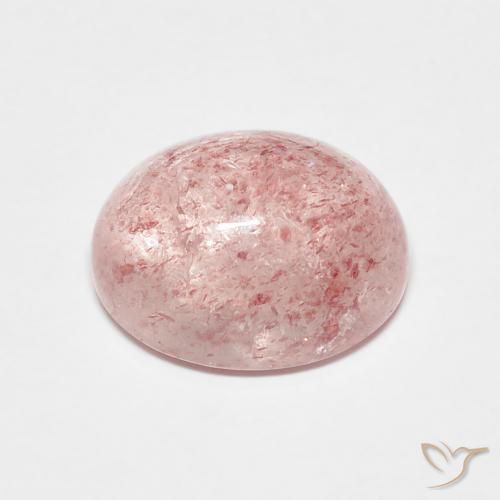 Quartz fraise Rose clair naturelle ovale, 3.40 ct, Translucide