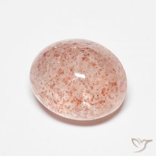 Quartz fraise Orange rose naturelle ovale, 4.28 ct, Translucide