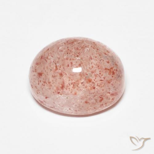 Quartz fraise Orange rose naturelle ovale, 4.28 ct, Translucide