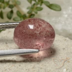 Quartz fraise Rose moyen naturelle ovale, 4.30 ct, Translucide