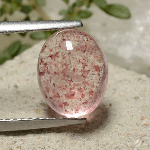 3.80ct Naturel Rose moyen Quartz Fraise, ovale, Translucide