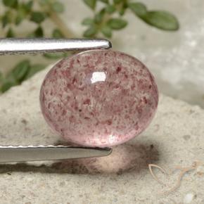 Quartz fraise Rose terreux naturelle ovale, 3.76 ct, Translucide