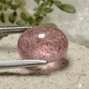Quartz fraise Rose terreux naturelle ovale, 3.76 ct, Translucide