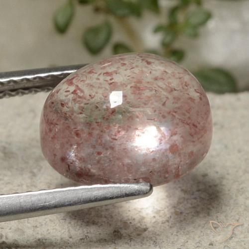 Quartz fraise Rose clair naturelle ovale, 5.09 ct, Translucide