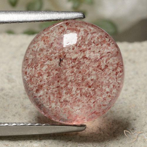 5.44ct Naturel Rose léger Quartz Fraise, Tour, Translucide