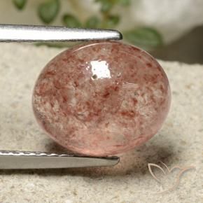 Quartz fraise Rose moyen naturelle ovale, 4.03 ct, Translucide