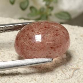 Quartz fraise Rose moyen naturelle ovale, 4.03 ct, Translucide