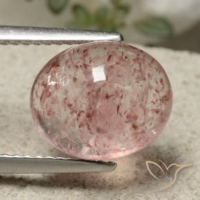 Quartz fraise Rose moyen-léger naturelle ovale, 4.49 ct, Translucide
