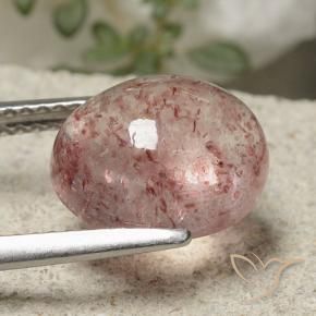 Quartz fraise Rose moyen-léger naturelle ovale, 4.49 ct, Translucide