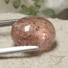 Quartz fraise Rose terreux naturelle ovale, 4.18 ct, Translucide