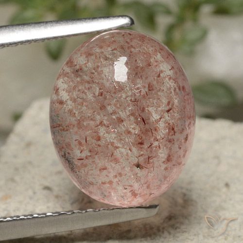4.63ct Naturel Rose léger Quartz Fraise, ovale, Translucide