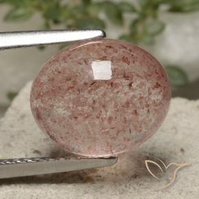 Quartz fraise Rose léger naturelle ovale, 4.63 ct, Translucide
