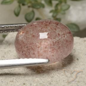 Quartz fraise Rose léger naturelle ovale, 4.63 ct, Translucide