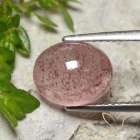 Quartz fraise Rose moyen-léger naturelle ovale, 3.65 ct, Translucide