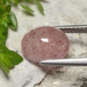 Quartz fraise Rose moyen-léger naturelle ovale, 3.65 ct, Translucide