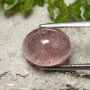 Quartz fraise Rose moyen naturelle ovale, 3.51 ct, Translucide