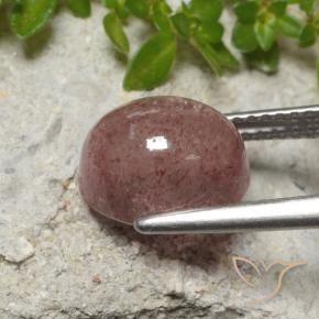 Quartz fraise Rose moyen naturelle ovale, 3.51 ct, Translucide