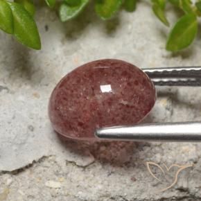Quartz fraise Rose naturelle ovale, 3.50 ct, Translucide