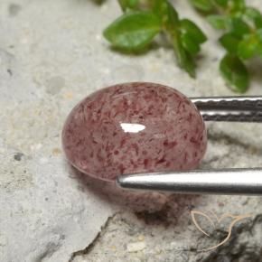 Quartz fraise Rose moyen-léger naturelle ovale, 3.36 ct, Translucide