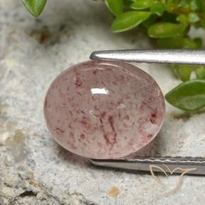 Quartz fraise Rose moyen naturelle ovale, 3.66 ct, Translucide