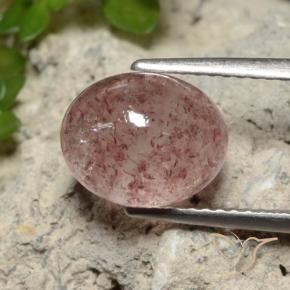 Quartz fraise Rose moyen naturelle ovale, 3.71 ct, Translucide