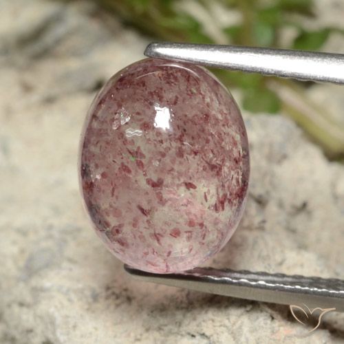 4.09ct Naturel Rose bubblegum léger Quartz fraise, ovale, Translucide