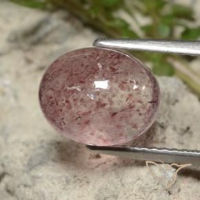 Quartz fraise Rose bubblegum léger naturelle ovale, 4.09 ct, Translucide