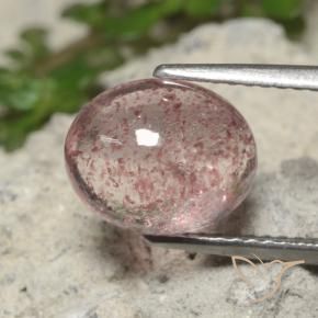 Quartz fraise Rose bubblegum profond naturelle ovale, 2.94 ct, Translucide