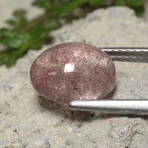 Quartz fraise Rose bubblegum profond naturelle ovale, 2.94 ct, Translucide