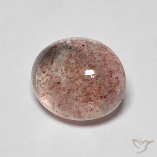 Quartz fraise Rose clair naturelle ovale, 4.37 ct, Translucide