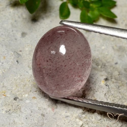 Quartz Fraise Rose naturelle ovale, 5.04 ct, Translucide